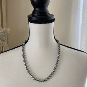 Faux black pearl necklace